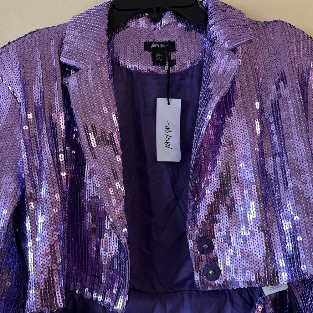 Sequin Purple Jacket Romper - Picture 5 of 6
